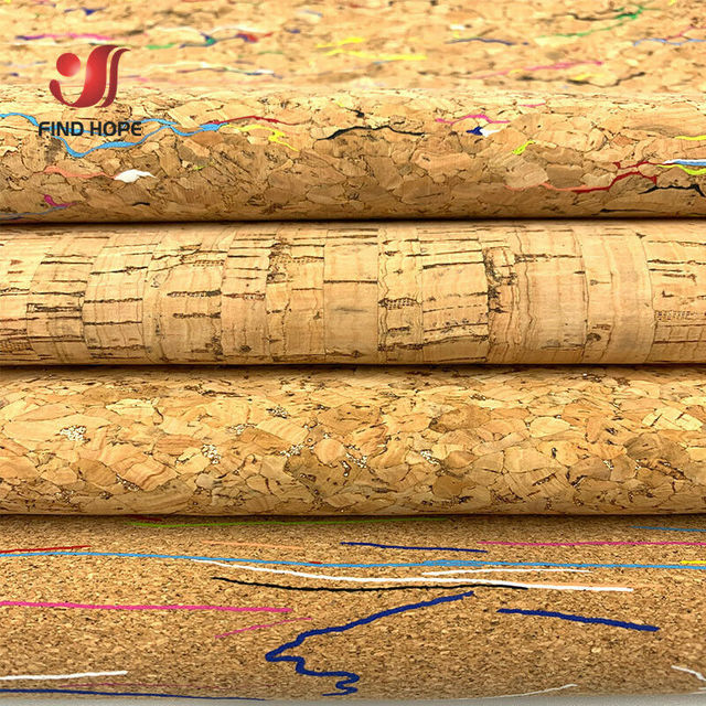 Miękka tkanina korkowa z nadrukiem z drewnianym wykończeniem - do tworzenia torebek, portfeli, biżuterii i butów (Skóra syntetyczna) - Wianko - 4