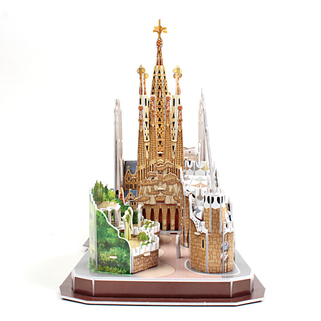 Puzzle 3D CubicFun Barcelona Cityline - Model architektury National Geographic - Zabawka edukacyjna dla dzieci i dorosłych - Wianko - 9