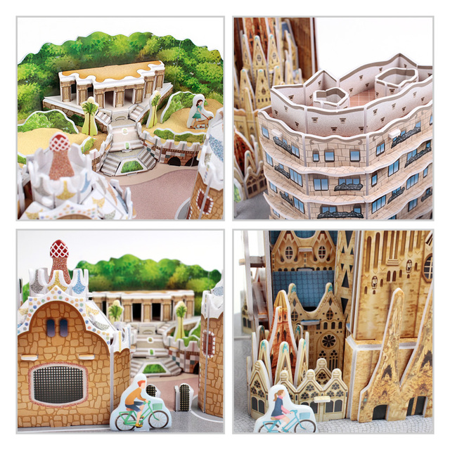 Puzzle 3D CubicFun Barcelona Cityline - Model architektury National Geographic - Zabawka edukacyjna dla dzieci i dorosłych - Wianko - 5