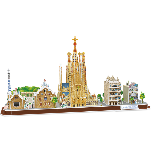 Puzzle 3D CubicFun Barcelona Cityline - Model architektury National Geographic - Zabawka edukacyjna dla dzieci i dorosłych - Wianko - 10