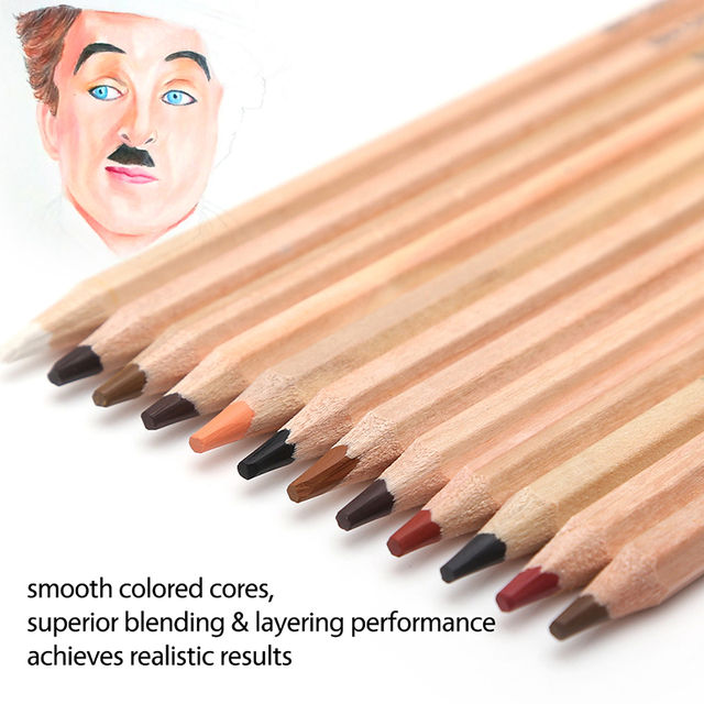 12 sztuk kolorowych ołówków drewnianych w odcieniach skóry dla artystów i szkoły - Wianko - 10