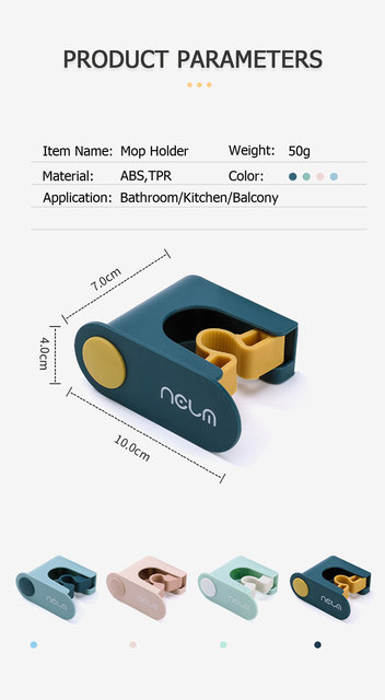 Uchwyt ścienny na mopa i miotłę do łazienki - haki gospodarstwa domowego do przechowywania w łazience - Wianko - 14