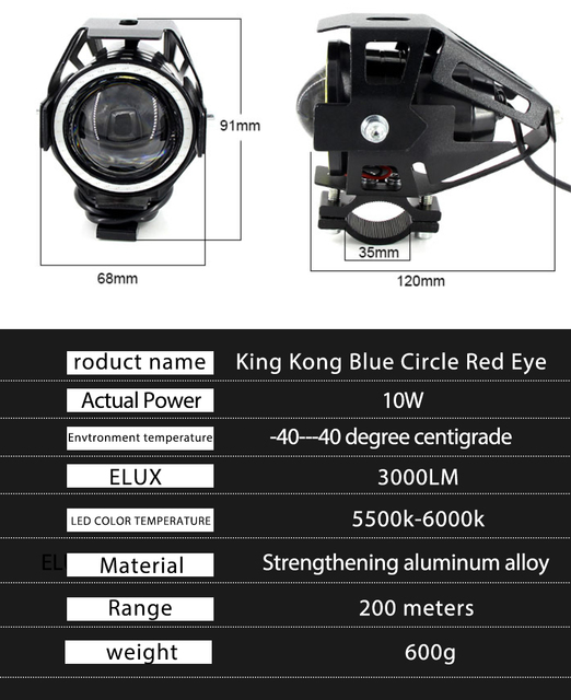 Duże przednie światła LED typu Eagle Eye do skutera elektrycznego - 12V-60V, 2000W-3200W - Wianko - 4