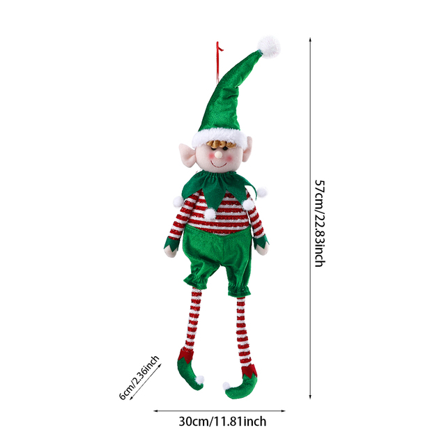 Pluszowa lalka Elf świąteczna, 33/55 cm, czerwona i zielona - Wianko - 9