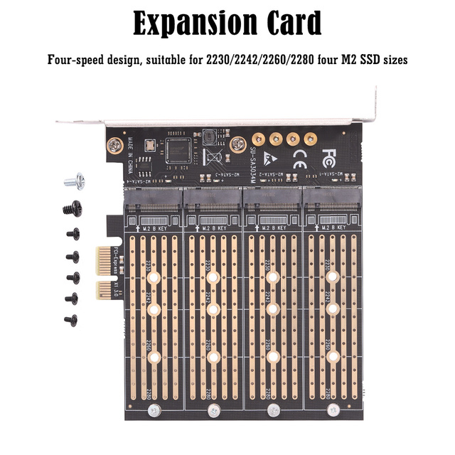 Karta adaptera NVME M.2 do PCI-E 1x M-Key/B-Key SATA Extender - rozszerzenie dla komputera stacjonarnego (2230/2242/2260/2280) - Wianko - 3