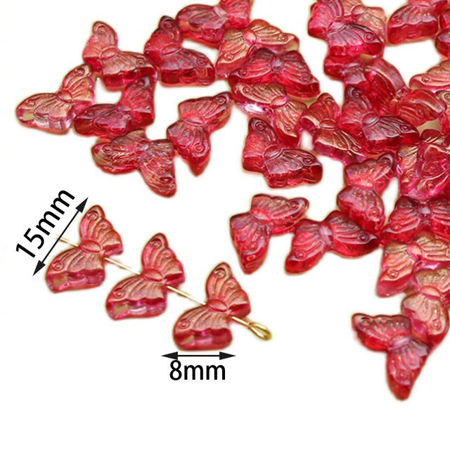 Małe koraliki motylków - 10 sztuk/paczka, rozmiar 8x15mm, środkowy prosty otwór, idealne do własnej biżuterii DIY - Wianko - 7