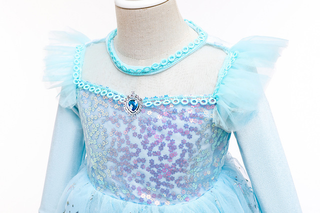 Sukienka karnawałowa królowej śniegu Elsa dla dziewcząt - księżniczka z filmu Disneya, idealna na Halloween i inne okazje - Wianko - 5