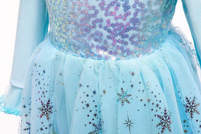 Sukienka karnawałowa królowej śniegu Elsa dla dziewcząt - księżniczka z filmu Disneya, idealna na Halloween i inne okazje - Wianko - 7