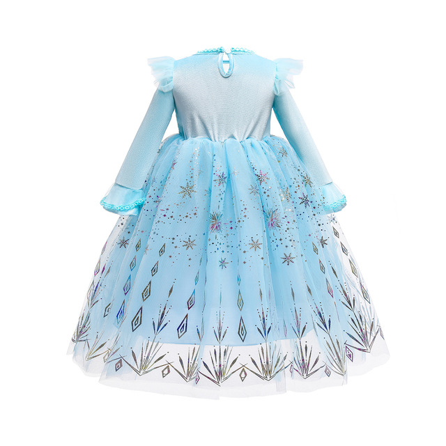 Sukienka karnawałowa królowej śniegu Elsa dla dziewcząt - księżniczka z filmu Disneya, idealna na Halloween i inne okazje - Wianko - 4