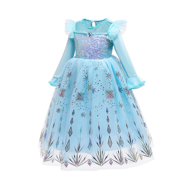 Sukienka karnawałowa królowej śniegu Elsa dla dziewcząt - księżniczka z filmu Disneya, idealna na Halloween i inne okazje - Wianko - 3