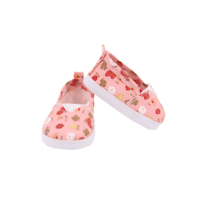 Lalka brezentowe buty z kwiatowym wzorem dla 18 calowych amerykańskich i 43 cm noworodkowych lalek - zabawka dla dziewczynek DIY - Wianko - 27