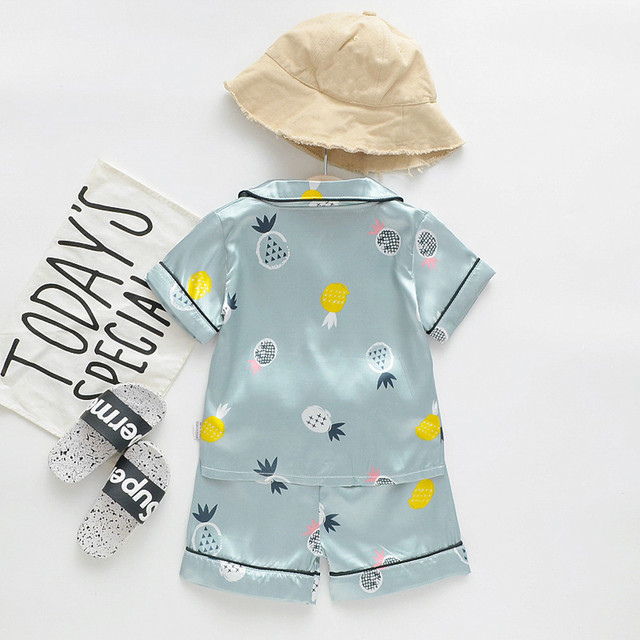 Letnia piżama dziecięca - Cartoon, zestaw dla chłopców i dziewczynki, koszula + krótkie spodenki - #p4 - Wianko - 3
