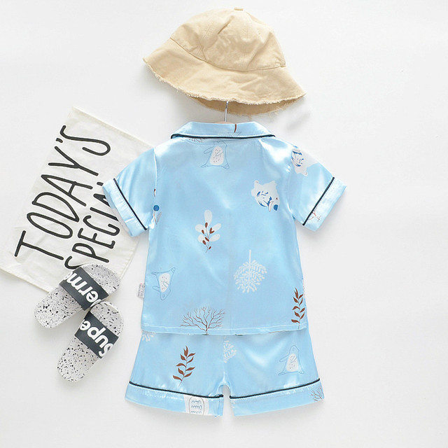 Letnia piżama dziecięca - Cartoon, zestaw dla chłopców i dziewczynki, koszula + krótkie spodenki - #p4 - Wianko - 9