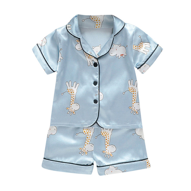 Letnia piżama dziecięca - Cartoon, zestaw dla chłopców i dziewczynki, koszula + krótkie spodenki - #p4 - Wianko - 5