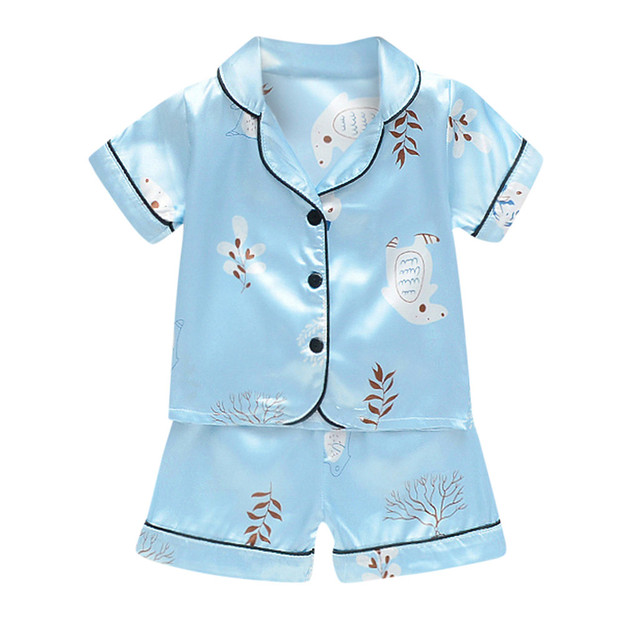 Letnia piżama dziecięca - Cartoon, zestaw dla chłopców i dziewczynki, koszula + krótkie spodenki - #p4 - Wianko - 8