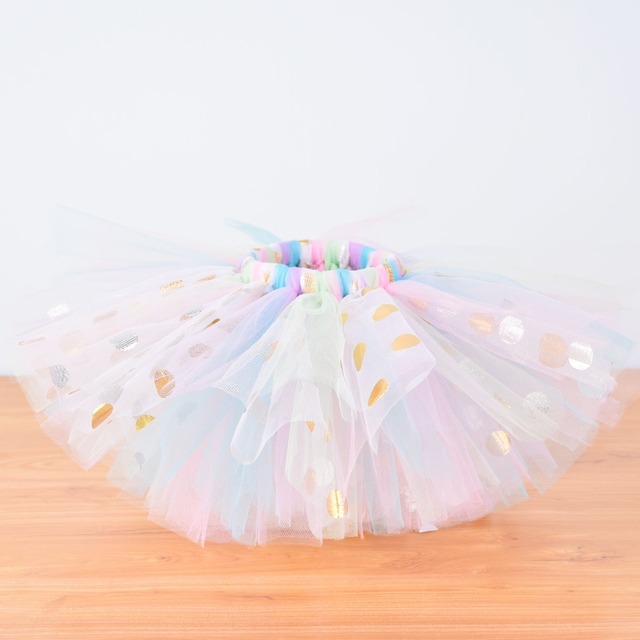 Nowa, pastelowa tęczowa spódnica tutu dla dzieci dziewczynki z motywem jednorożca - kostium na urodziny, halloween i inne przyjęcia (Newborn-12Y) - Wianko - 4