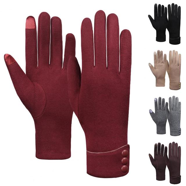 Damskie rękawiczki zimowe 2021, jednokolorowe, sportowe, odporne na zużycie, pełne rękawiczki Touch Screen - Wianko - 11