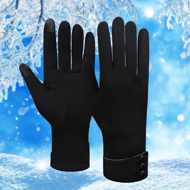 Damskie rękawiczki zimowe 2021, jednokolorowe, sportowe, odporne na zużycie, pełne rękawiczki Touch Screen - Wianko - 6