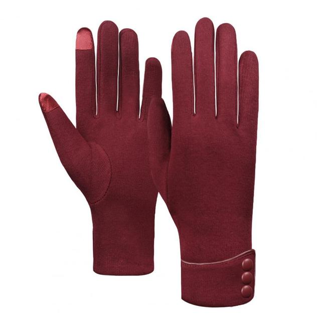 Damskie rękawiczki zimowe 2021, jednokolorowe, sportowe, odporne na zużycie, pełne rękawiczki Touch Screen - Wianko - 12