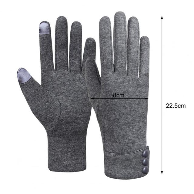 Damskie rękawiczki zimowe 2021, jednokolorowe, sportowe, odporne na zużycie, pełne rękawiczki Touch Screen - Wianko - 5