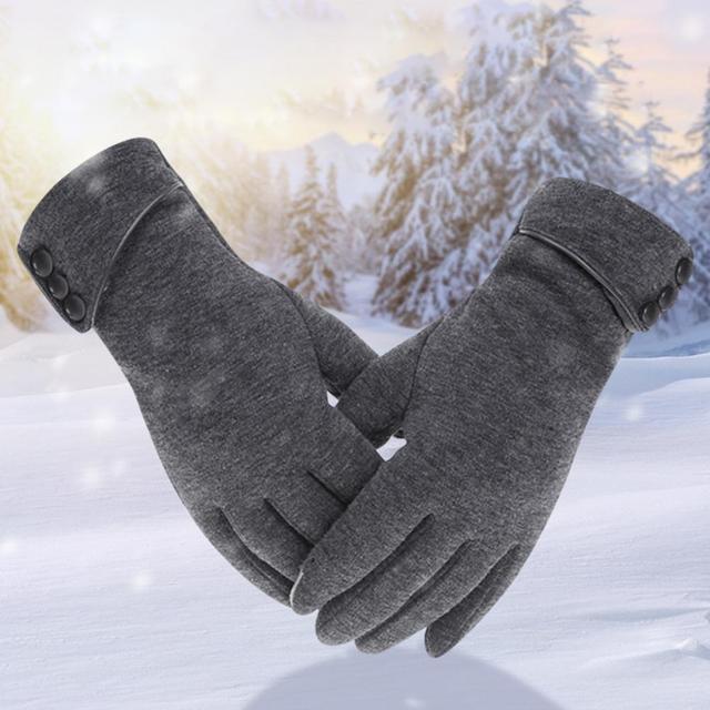 Damskie rękawiczki zimowe 2021, jednokolorowe, sportowe, odporne na zużycie, pełne rękawiczki Touch Screen - Wianko - 4