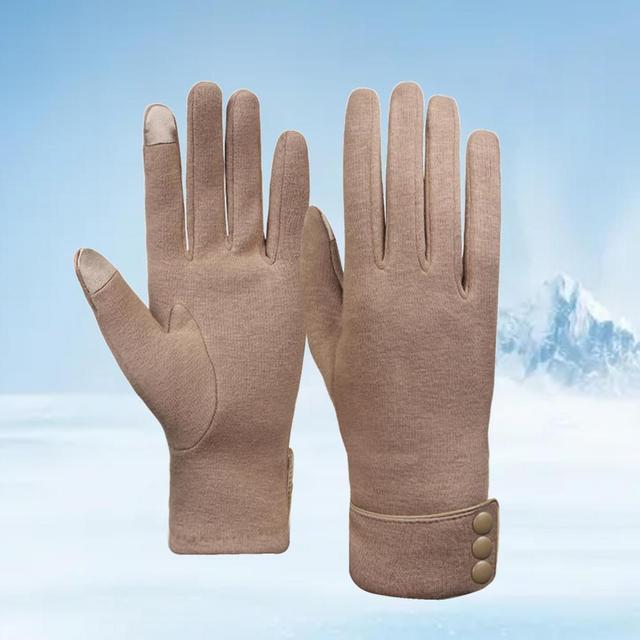 Damskie rękawiczki zimowe 2021, jednokolorowe, sportowe, odporne na zużycie, pełne rękawiczki Touch Screen - Wianko - 7