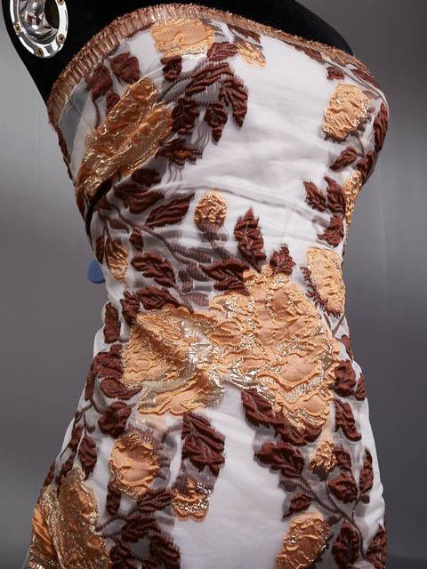 2021 Brokatowa sukienka z koronką i tkanina żakardowa z Afryki, wysokiej jakości, pozłacana Organza, francuski styl, nigeryjski wzór S2590 - Wianko - 20