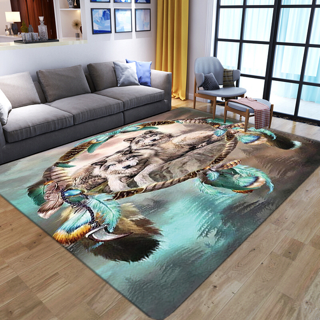 Kreatywny dywan 3D smok dla domu salonu i sypialni - miękka flanelowa mata antypoślizgowa - Wianko - 5