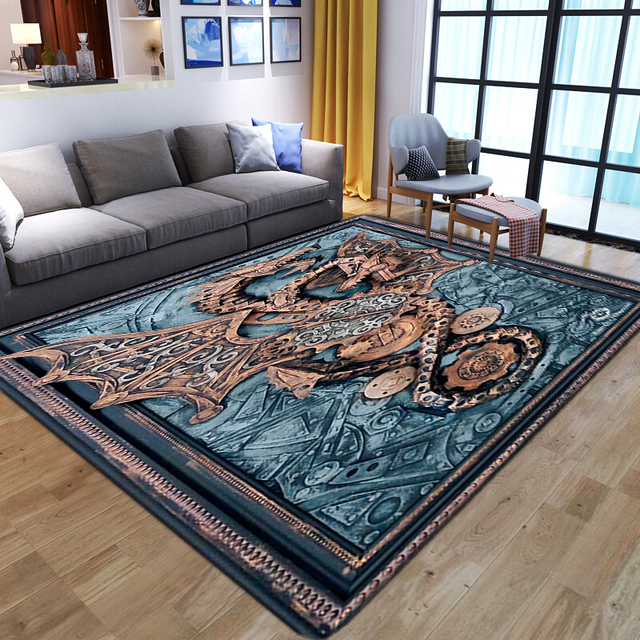 Kreatywny dywan 3D smok dla domu salonu i sypialni - miękka flanelowa mata antypoślizgowa - Wianko - 8