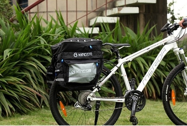 Torba rowerowa z dużą objętością, pasem mocującym i osłoną przeciwdeszczową - Wianko - 3