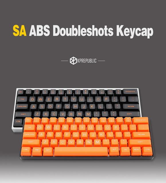 SA profil ABS podwójne klawisze do klawiatury mx 87 TKL 104 ANSI – zdobienie w kolorach: czarnym, białym, pomarańczowym, fioletowym, zielonym, niebieskim, żółtym i czerwonym - Wianko - 2