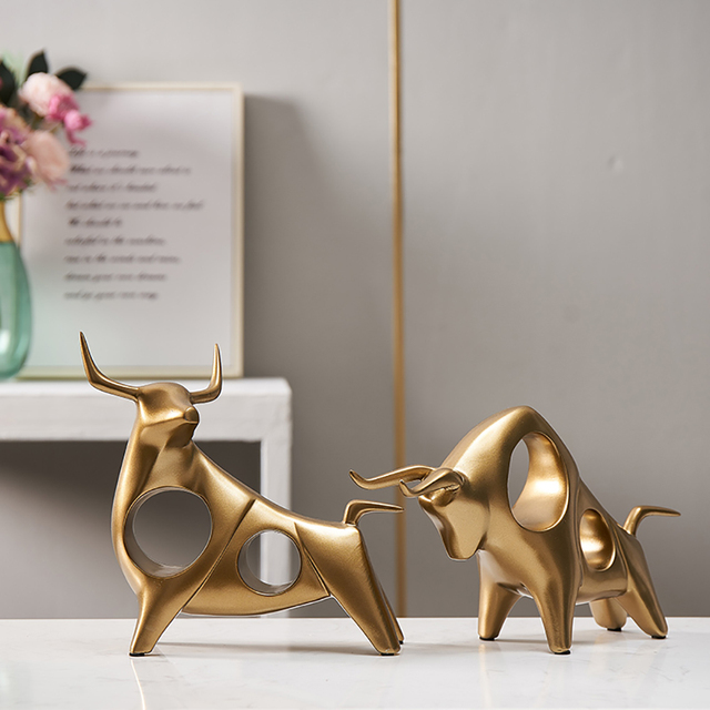 Złota porcelanowa figurka dekoracyjna jelenia - nowoczesny luksusowy prezent ślubny i ozdoba świąteczna - Wianko - 7
