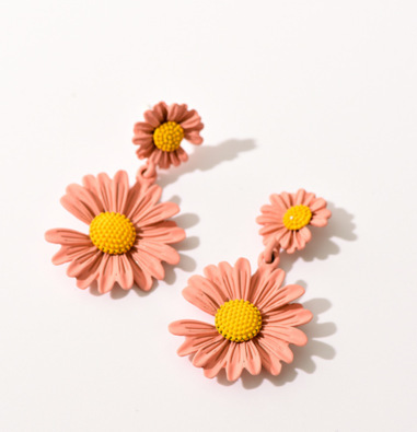 Kolczyki słodka miłość kolorowa mała stokrotka z błyszczącymi kwiatami drobne i eleganckie dla kobiet - Wianko - 8
