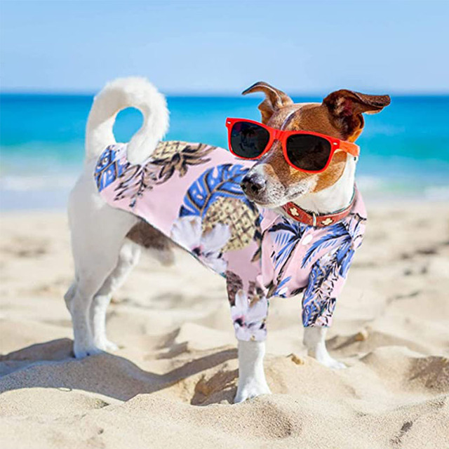 Koszula dla psa - Hawaje Pet Dog Clothes, wzór kwiatowy, dla Chihuahua i buldoga francuskiego, idealna na plażę i podróż (średnia wielkość pieska) - Wianko - 21