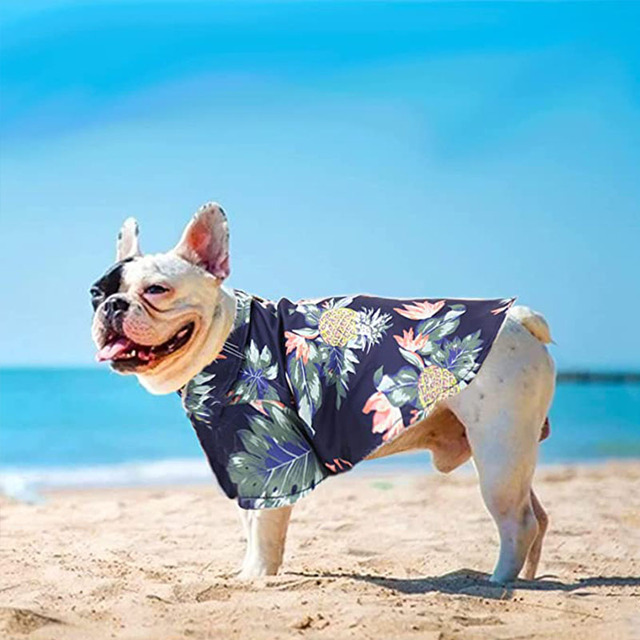 Koszula dla psa - Hawaje Pet Dog Clothes, wzór kwiatowy, dla Chihuahua i buldoga francuskiego, idealna na plażę i podróż (średnia wielkość pieska) - Wianko - 19