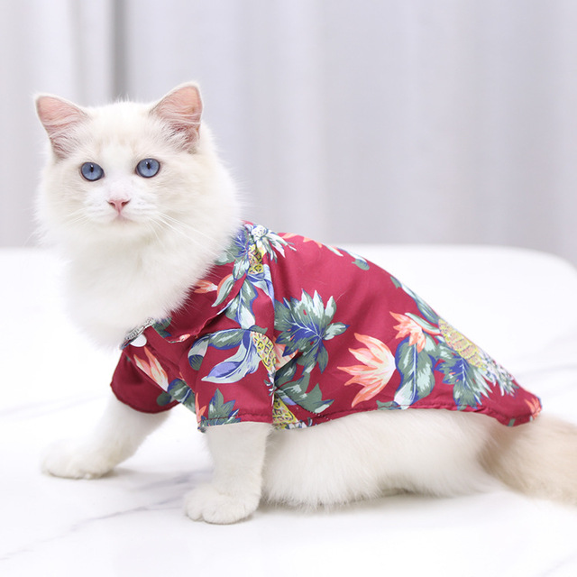 Koszula dla psa - Hawaje Pet Dog Clothes, wzór kwiatowy, dla Chihuahua i buldoga francuskiego, idealna na plażę i podróż (średnia wielkość pieska) - Wianko - 27