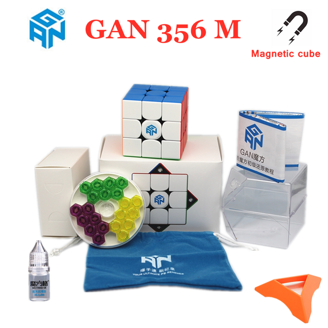 GAN cube GAN 356 M - profesjonalna, magnetyczna kostka 3x3x3 Rubika z prędkością i zabawnymi efektami - zabawka magiczna zawierająca magnesy - Wianko - 1
