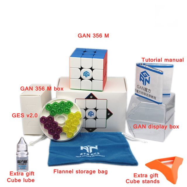 GAN cube GAN 356 M - profesjonalna, magnetyczna kostka 3x3x3 Rubika z prędkością i zabawnymi efektami - zabawka magiczna zawierająca magnesy - Wianko - 2