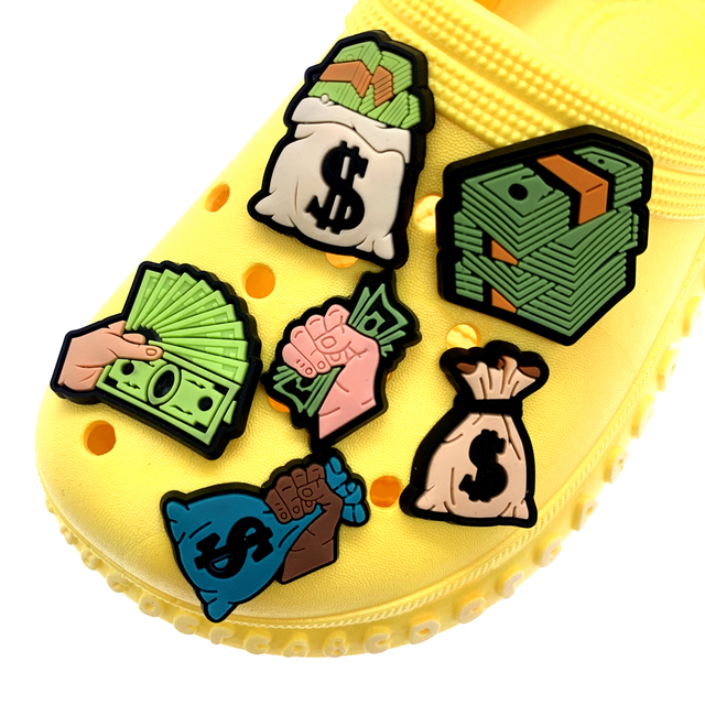 Klamry dekoracyjne do butów z ikoną pieniądza, portfelem i butami w stylu Cartoon dla dzieci - Wianko - 2