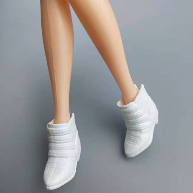 Białe botki na wysokim obcasie dla lalek Barbie 11.5 - akcesoria dla lalek bawełniane - Wianko - 12