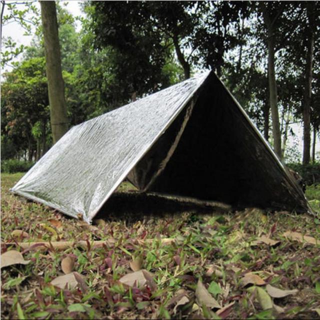 Koc ratunkowy składany Survival Shelter Outdoor Camping - wiatroodporność i wytrzymałość - Wianko - 2