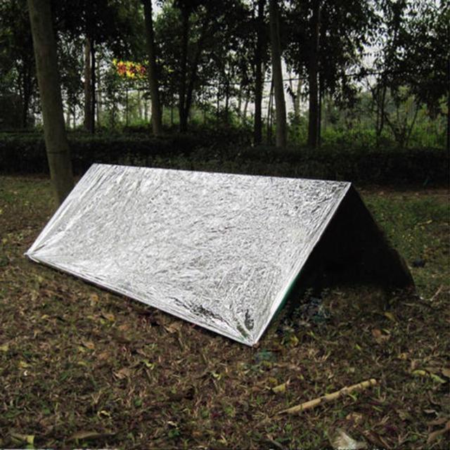 Koc ratunkowy składany Survival Shelter Outdoor Camping - wiatroodporność i wytrzymałość - Wianko - 3