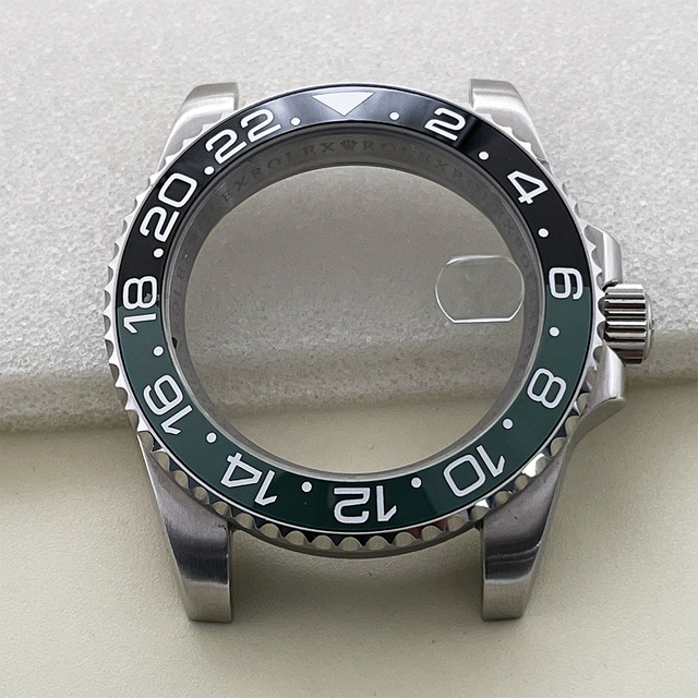 Topowa ceramiczna ramka szkiełka zegarka 38mm * 30.6mm dla 40mm tarczy Submariner GMT - etui z elastycznym pierścieniem, zielono-czarne, pasujące do zegarka Seiko - Wianko - 21