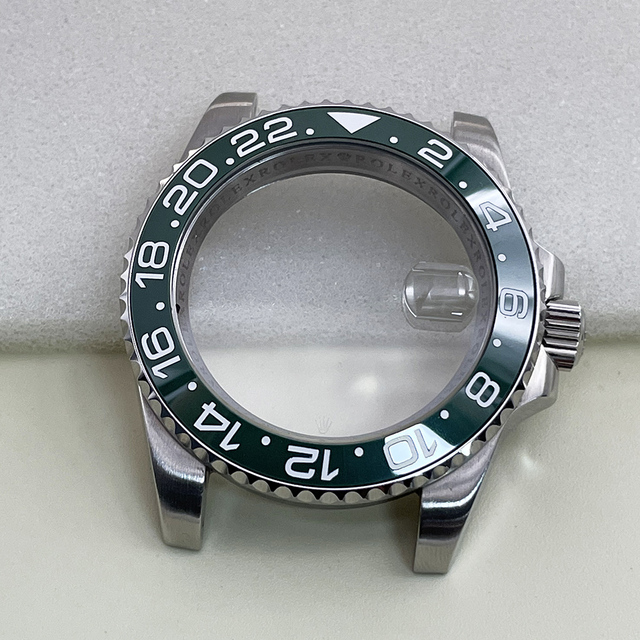 Topowa ceramiczna ramka szkiełka zegarka 38mm * 30.6mm dla 40mm tarczy Submariner GMT - etui z elastycznym pierścieniem, zielono-czarne, pasujące do zegarka Seiko - Wianko - 19
