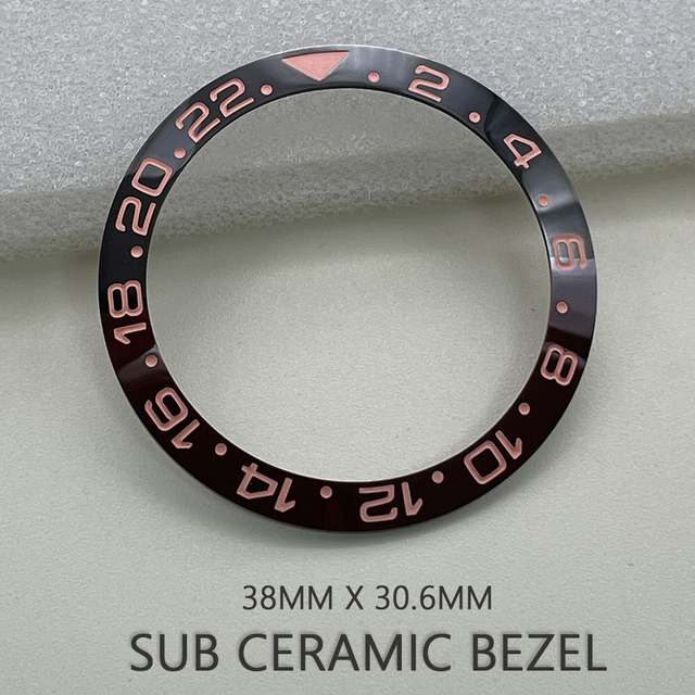 Topowa ceramiczna ramka szkiełka zegarka 38mm * 30.6mm dla 40mm tarczy Submariner GMT - etui z elastycznym pierścieniem, zielono-czarne, pasujące do zegarka Seiko - Wianko - 5