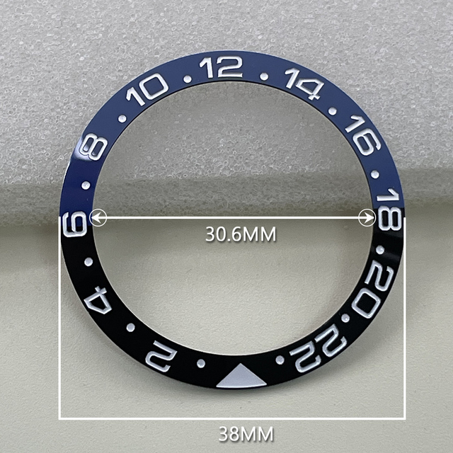 Topowa ceramiczna ramka szkiełka zegarka 38mm * 30.6mm dla 40mm tarczy Submariner GMT - etui z elastycznym pierścieniem, zielono-czarne, pasujące do zegarka Seiko - Wianko - 8