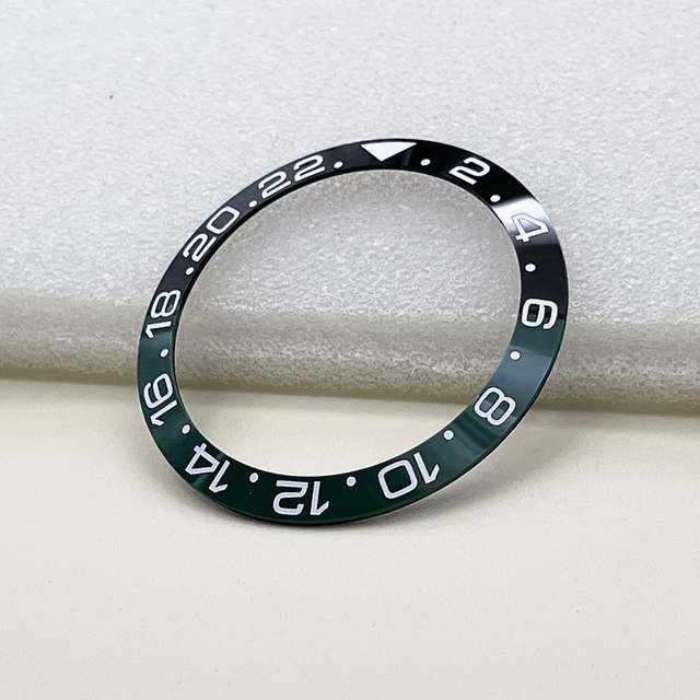Topowa ceramiczna ramka szkiełka zegarka 38mm * 30.6mm dla 40mm tarczy Submariner GMT - etui z elastycznym pierścieniem, zielono-czarne, pasujące do zegarka Seiko - Wianko - 3