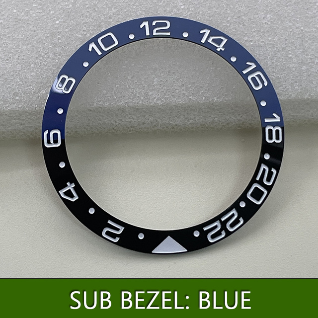 Topowa ceramiczna ramka szkiełka zegarka 38mm * 30.6mm dla 40mm tarczy Submariner GMT - etui z elastycznym pierścieniem, zielono-czarne, pasujące do zegarka Seiko - Wianko - 15