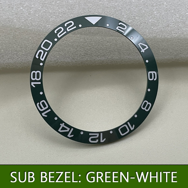 Topowa ceramiczna ramka szkiełka zegarka 38mm * 30.6mm dla 40mm tarczy Submariner GMT - etui z elastycznym pierścieniem, zielono-czarne, pasujące do zegarka Seiko - Wianko - 13