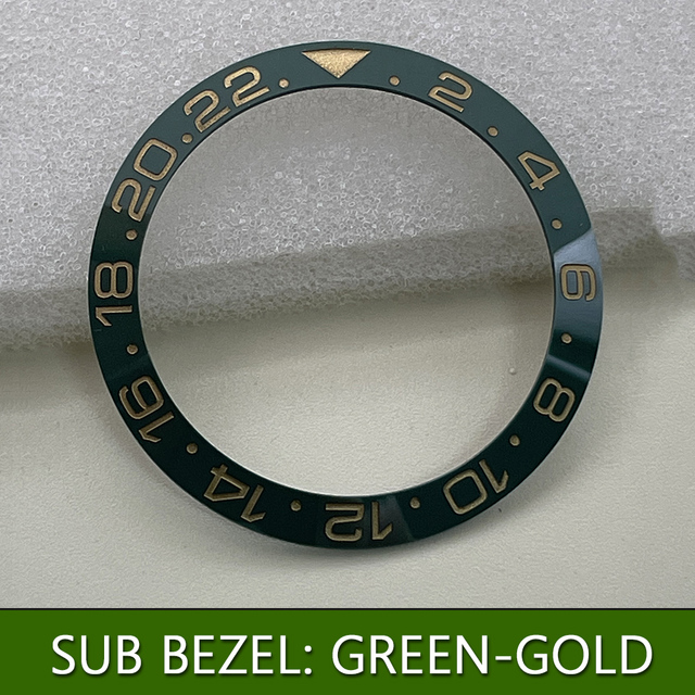 Topowa ceramiczna ramka szkiełka zegarka 38mm * 30.6mm dla 40mm tarczy Submariner GMT - etui z elastycznym pierścieniem, zielono-czarne, pasujące do zegarka Seiko - Wianko - 11